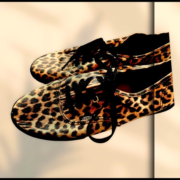 Cheetah Vans Authentic Canvas skate shoes Size 8 - Picture 3 of 4